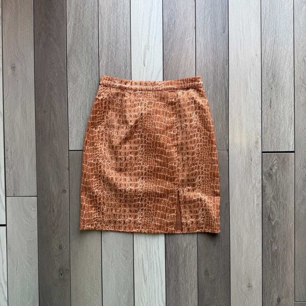 Paolo Santini Vintage Crocodile Print Skirt | Size: 4